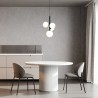 Lampa wisząca Perla 4 33487 czarny, klosz biały Sigma