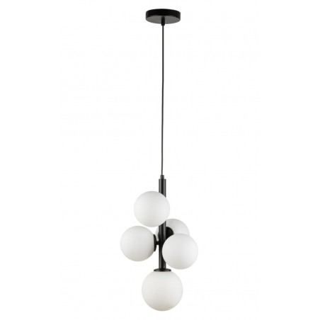 Lampa wisząca Perla 5 33488 czarny, klosz biały Sigma
