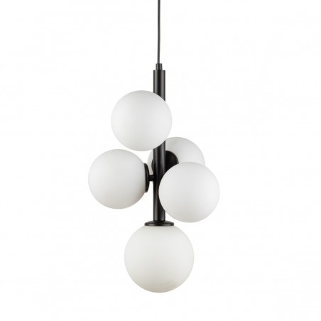 Lampa wisząca Perla 5 33488 czarny, klosz biały Sigma