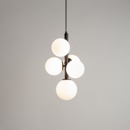 Lampa wisząca Perla 5 33488 czarny, klosz biały Sigma