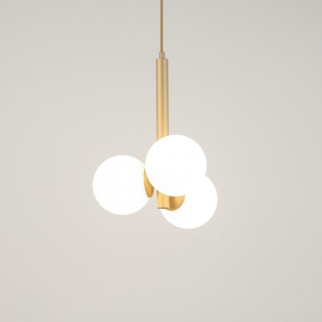 Lampa wisząca Perla 3 33605 złoty beż, klosz biały Sigma