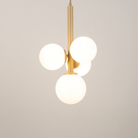 Lampa wisząca Perla 4 33606 złoty beż, klosz biały Sigma