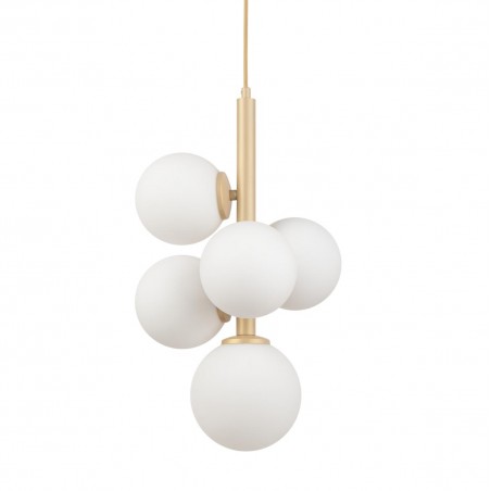 Lampa wisząca Perla 5 33607 złoty beż, klosz biały Sigma