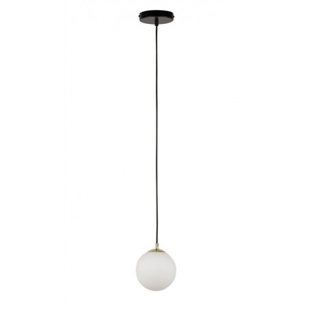 Lampa wisząca Piano 1 33658 czarny, mosiądzowany, klosz biały Sigma
