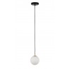 Lampa wisząca Piano 1 33658 czarny, mosiądzowany, klosz biały Sigma