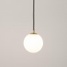 Lampa wisząca Piano 1 33658 czarny, mosiądzowany, klosz biały Sigma
