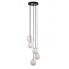 Lampa wisząca Piano 5 33659 czarny, mosiądzowany, klosz biały Sigma