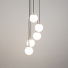 Lampa wisząca Piano 5 33659 czarny, mosiądzowany, klosz biały Sigma