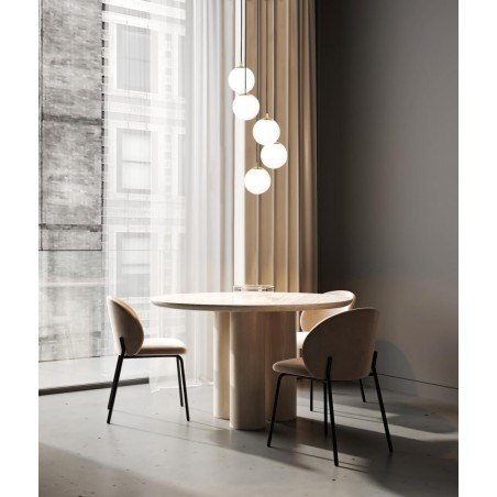 Lampa wisząca Piano 5 33659 czarny, mosiądzowany, klosz biały Sigma