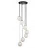 Lampa wisząca Piano 7 33660 czarny, mosiądzowany, klosz biały Sigma
