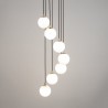 Lampa wisząca Piano 7 33660 czarny, mosiądzowany, klosz biały Sigma