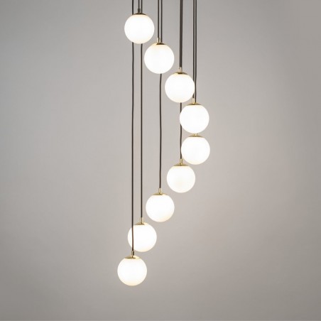 Lampa wisząca Piano 9 33661 czarny, mosiądzowany, klosz biały Sigma