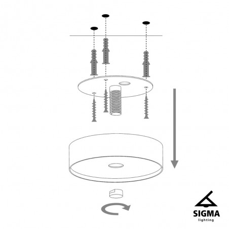 Plafon Roy 3 32432 biały Sigma