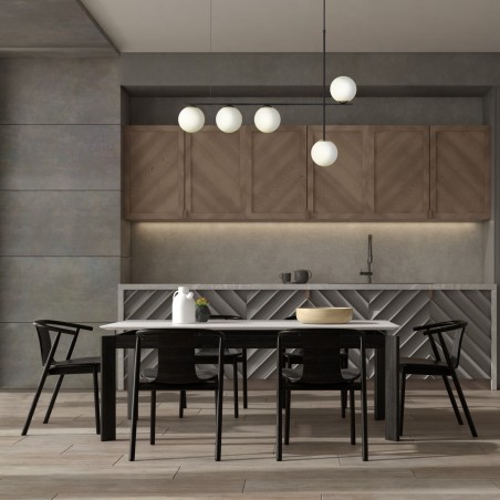 Lampa wisząca Silia 5 33694 czarny, klosz biały Sigma