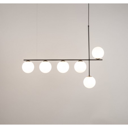 Lampa wisząca Silia 6 33697 czarny, klosz biały Sigma