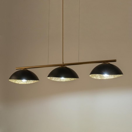 Lampa wisząca Solar 3 40573 złoty, klosz czarny, złoty Sigma