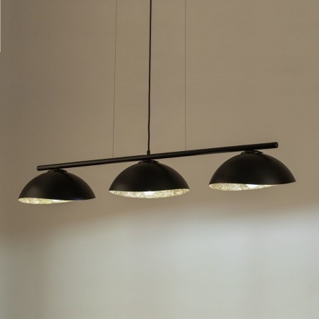 Lampa wisząca Solar 3 40579 czarny, klosz czarny, złoty Sigma