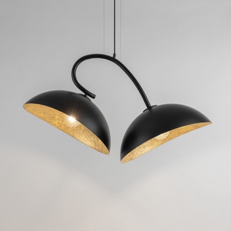 Lampa wisząca Space 40585 czarny, klosz czarny, złoty Sigma