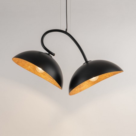 Lampa wisząca Space 40587 czarny, klosz czarny, miedziany Sigma