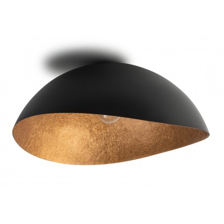 Plafon Solaris L 40606 czarny, klosz czarny, miedziany Sigma