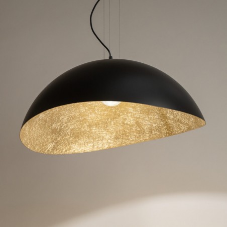Lampa wisząca Solaris M 40601 czarny, klosz czarny, złoty Sigma