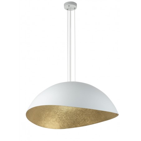 Lampa wisząca Solaris L 40616 biały, klosz biały, złoty Sigma