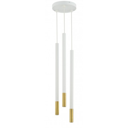 Lampa wisząca Sopel Due 3 33258 biały , klosz biały, złoty Sigma
