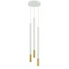 Lampa wisząca Sopel Due 3 33258 biały , klosz biały, złoty Sigma