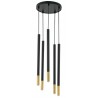 Lampa wisząca Sopel Due 5 33237 czarny , klosz czarny, złoty Sigma