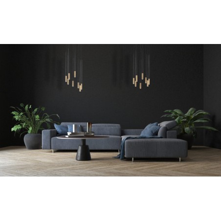 Lampa wisząca Sopel Due 8 33239 czarny , klosz czarny, złoty Sigma