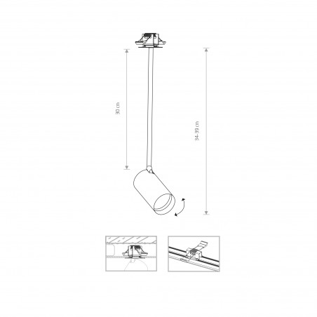 MONO SURFACE LONG M Czarny 10W only LED