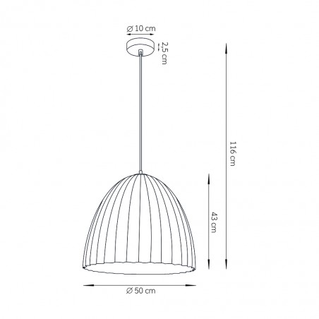 Lampa wisząca Telma 50 32025 brąz, miedź Sigma