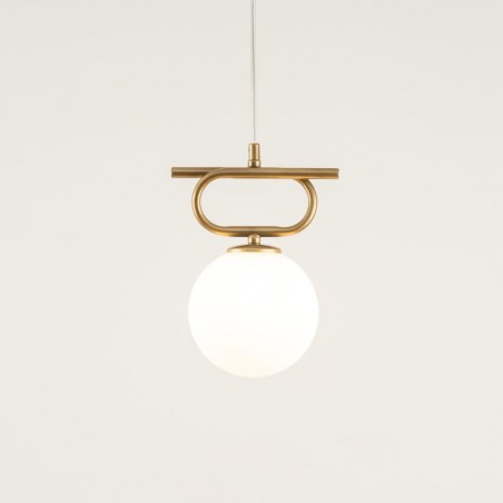 Lampa wisząca Tes 1 33631 złoty, klosz biały Sigma