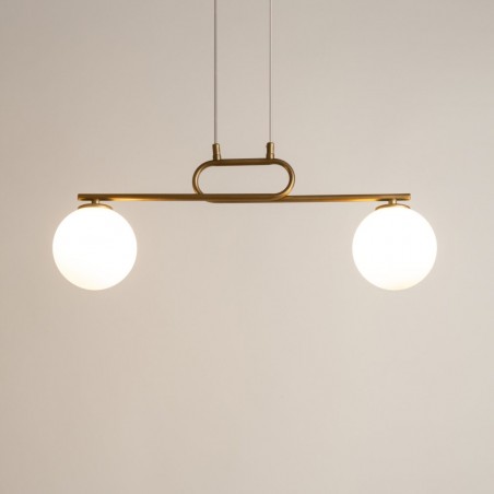 Lampa wisząca Tes 2 33632 złoty, klosz biały Sigma