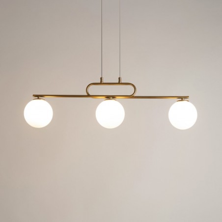 Lampa wisząca Tes 3 33633 złoty, klosz biały Sigma