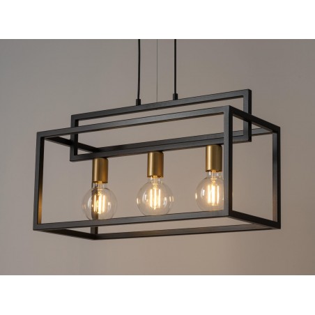 Lampa wisząca Vigo 3 32441 czarny, złoty Sigma