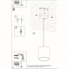 Lampa wisząca ORBIS 1 czarny SL.0051 Sollux