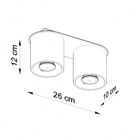 Plafon ORBIS 2 szary SL.0055 Sollux