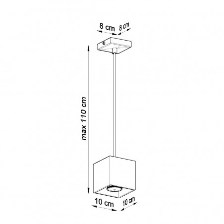 Lampa wisząca QUAD 1 czarny SL.0060 Sollux
