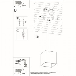 Lampa wisząca QUAD 1 czarny SL.0060 Sollux