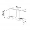 Plafon QUAD 2 czarny SL.0063 Sollux