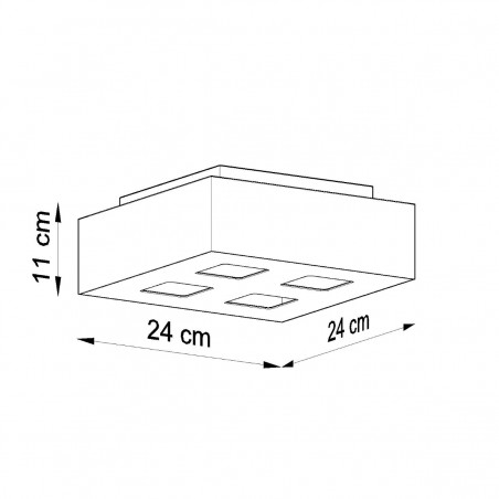 Plafon MONO 4 czarny SL.0073 Sollux