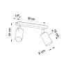 Plafon RING 2 czarny SL.0092 Sollux