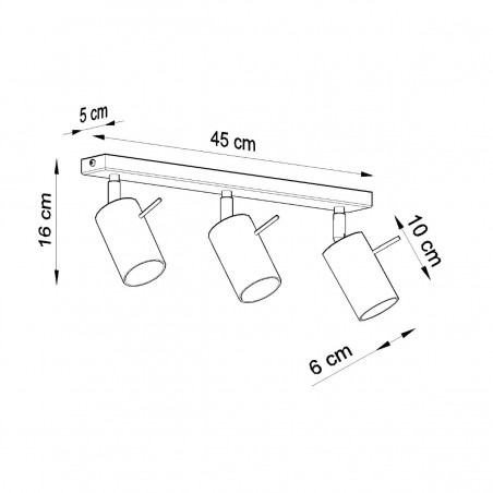 Plafon RING 3L czarny SL.0093 Sollux