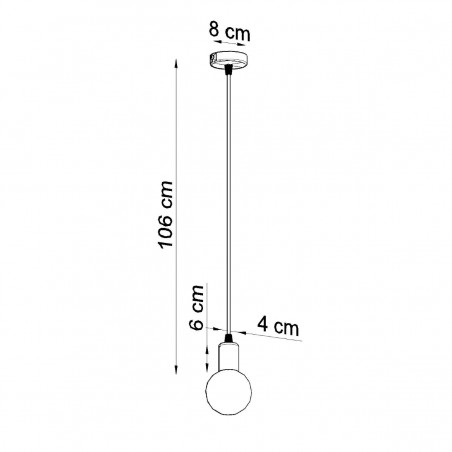 Lampa wisząca EDISON czarna SL.0152 Sollux