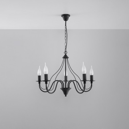 Żyrandol MINERWA 5 czarny SL.0218 Sollux