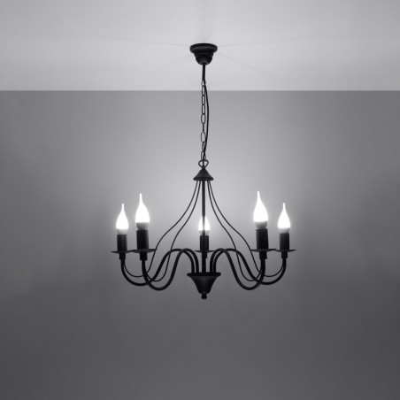 Żyrandol MINERWA 5 czarny SL.0218 Sollux