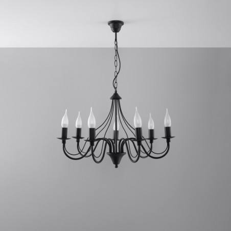 Żyrandol MINERWA 7 czarny SL.0219 Sollux