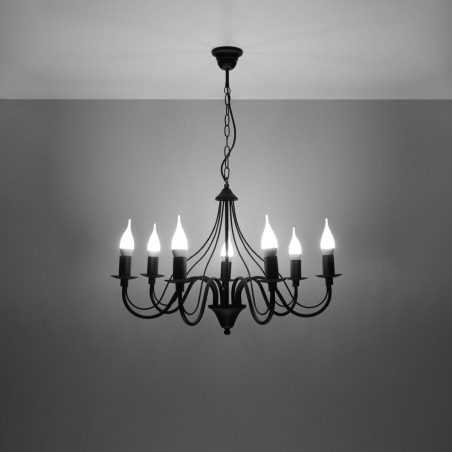 Żyrandol MINERWA 7 czarny SL.0219 Sollux