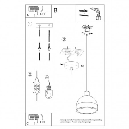 Lampa wisząca DAMASO SL.0281 Sollux